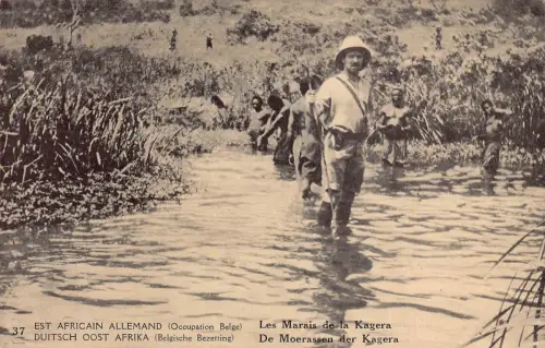 Deutsch Ostafrika Belgisch Ok Kongo Kagera Sümpfe Soldat Indianer Postkarte B980