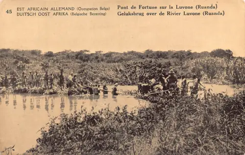 Deutsch Ostafrika Belgisch Ok Ruanda Glücksbrücke Luvone Fluss Postkarte B983