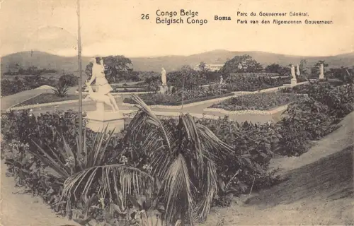 Belgisch Kongo Boma Park des Generalgouverneurs 1913 Vintage Postkarte B984