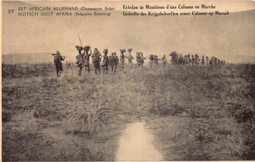 Deutsch Ostafrika Belgisch Ok Kongo Munition Echelon Ethno Postkarte B984