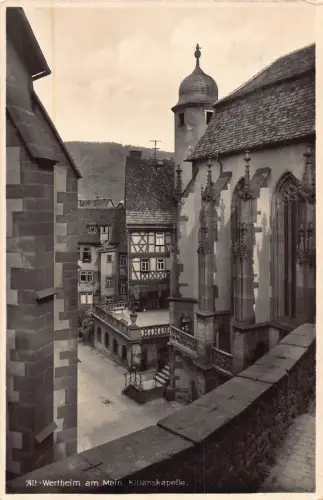 L349 Deutschland 1942 Alt Wertheim am Main Kilianskapelle Vintage Postkarte