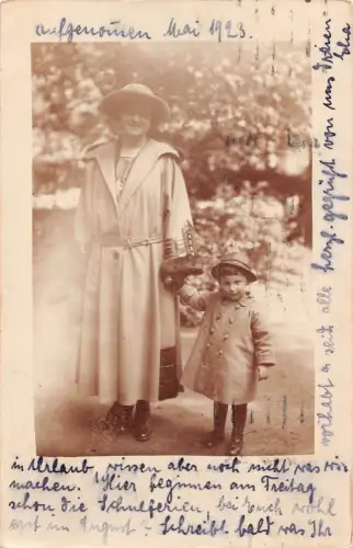 L351 Deutschland 1923 Frankfurt am Main Frau Kind Mädchen Sozialgeschichte Postkarte