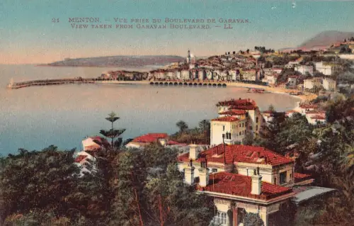 C019 Frankreich, Menton Ansicht vom Garavan Boulevard Postkarte