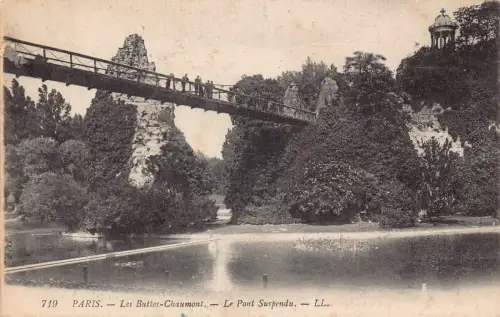 C018 Frankreich, Paris Les Buttes Chaumont Vintage Postkarte