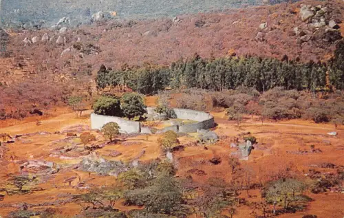 B661 Simbabwe Großes Gehege am Großen Zimbabwe Tempel aus Akropolis Postkarte