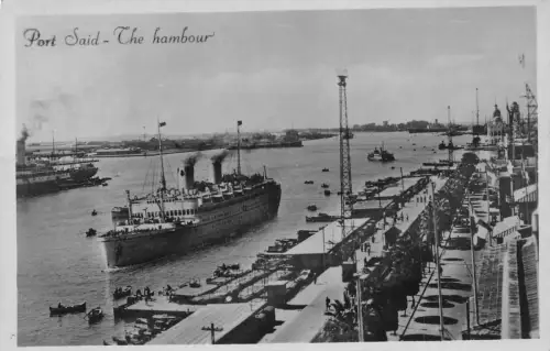 B662 Ägypten Hafen sagte der Hafen Dampfschiff Dampfer RPPC Postkarte