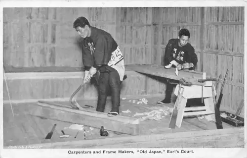 B662 Japan Tischler und Rahmenmacher alte Japan Earl's Court Eingeborene Postkarte