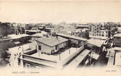 B663 Ägypten Port Said Panorama Vintage Postkarte