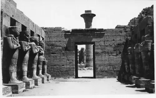 B663 Ägypten Karnak Tempel Luxor RPPC Vintage Postkarte