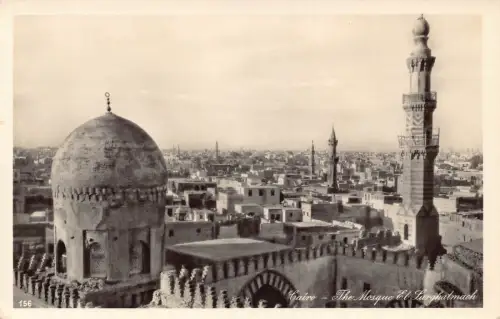 B662 Ägypten Kairo Die Moschee El Sarghatmach RPPC Vintage Postkarte