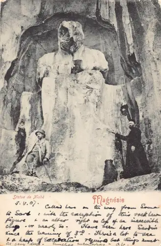 B664 Türkei Magnesie Statue de Niobe Priester 1906 Vintage Postkarte