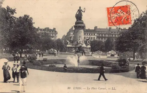 C020 Frankreich, Lyon La Place Carnot 1910 alte Postkarte