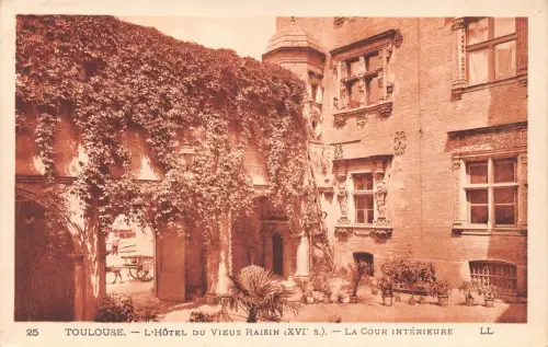 C021 Frankreich, Toulouse L'Hotel du Vieux Raisin Vintage Postkarte