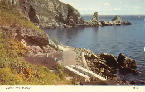 B180 England 1960 Torquay Anstey's Cove Vintage Postkarte