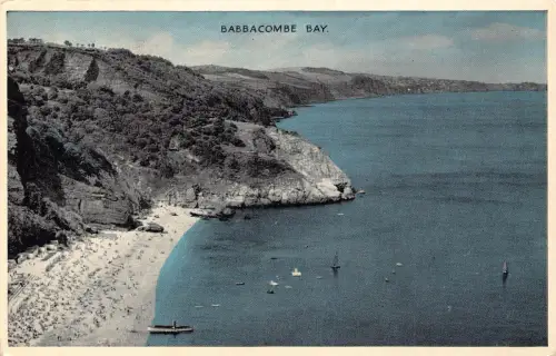 B180 England Babbacombe Bay Vintage Postkarte