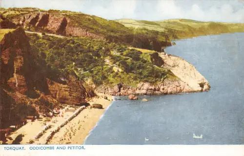 B180 England Torquay Oddicombe und Petitor Vintage Postkarte