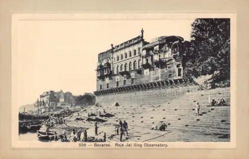 B177 Indien Benares Raja Jai Sing Sternwarte Passepartout Vintage Postkarte