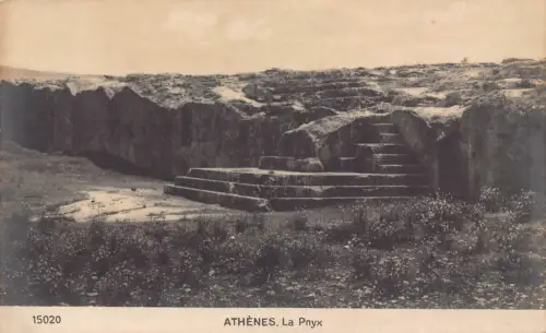 B177 Griechenland Athen La Pynx Hill Vintage Postkarte