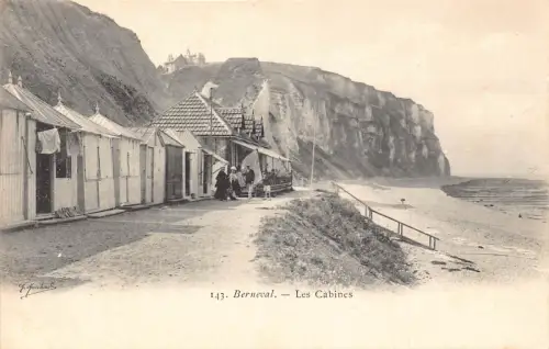 A913 Frankreich Berneval Les Cabines Strand Vintage Postkarte