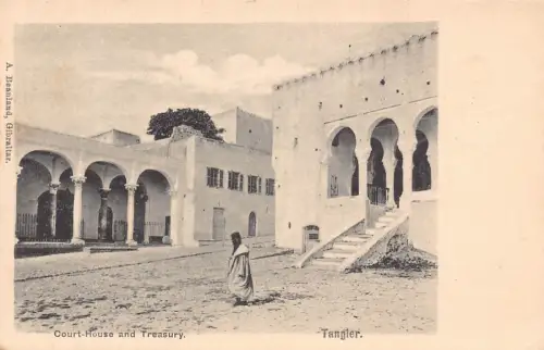 B666 Marokko Tanger Court House and Treasury Vintage Postkarte