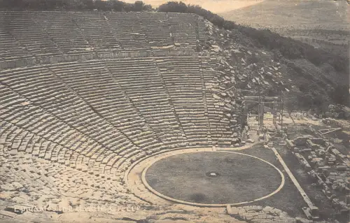 B666 Griechenland Epidauros das Theater Vintage Postkarte