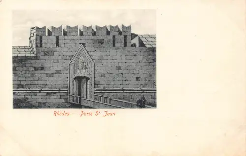 B667 Griechenland Rhodos Porte St Jean Gate Vintage Postkarte