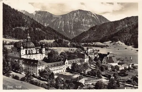 L196 Deutschland Ettal Panoramablick Vintage Postkarte