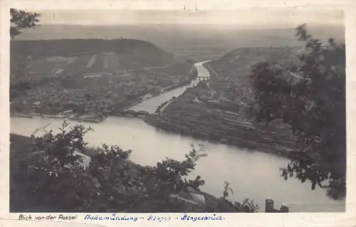L188 Deutschland Blick von der Rossel Panoramablick Brücken RPPC Vintage Postkarte