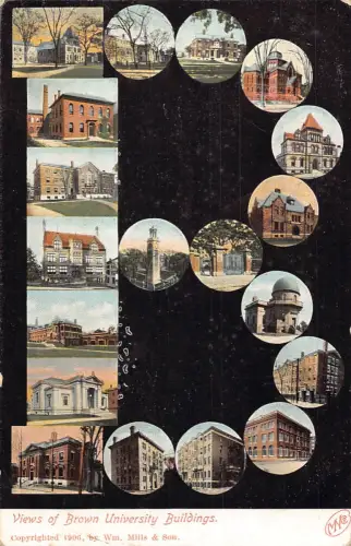A916 USA Großer Buchstabe B Ansichten Brown University Gebäude Vintage Postkarte