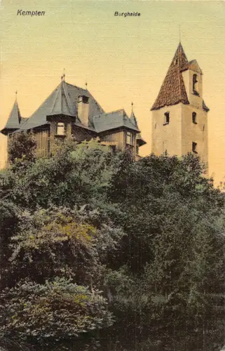 Deutschland 1910 Kempten Burghalde Zitadellenturm Vintage Postkarte C445