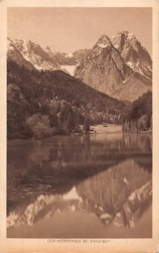 Deutschland Der Riessersee bei Garmisch Vintage Postkarte C446