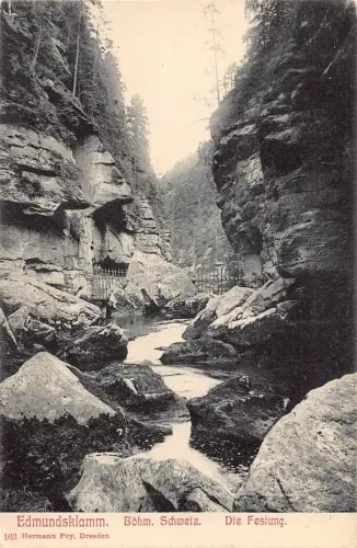 Tschechien Edmundsklamm Edmundova Souteska Festung Vintage Postkarte C445