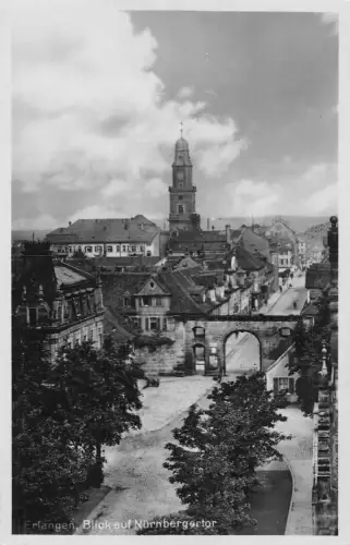 Deutschland Erlangen Blick auf Nürnbergertor Tor RPPC Vintage Postkarte C445