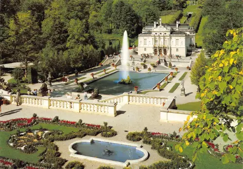 Deutschland Königsschloss Linderhof Königsschloss Vintage Postkarte C443