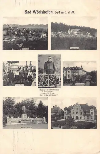 Deutschland 1933 Bad Wörishofen Mehransicht Casino Panorama Vintage Postkarte C446