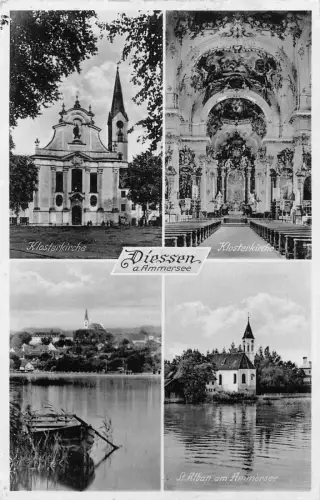 Deutschland 1938 Diessen a Ammersee Klosterkirche Kirche RPPC Vintage Postkarte C446
