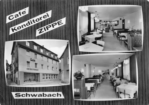 Deutschland Cafe Konditorei Zippe Schwabach RPPC Vintage Postkarte C443