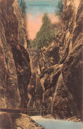 Deutschland 1909 Partnach Klamm Klippen Vintage Postkarte C445