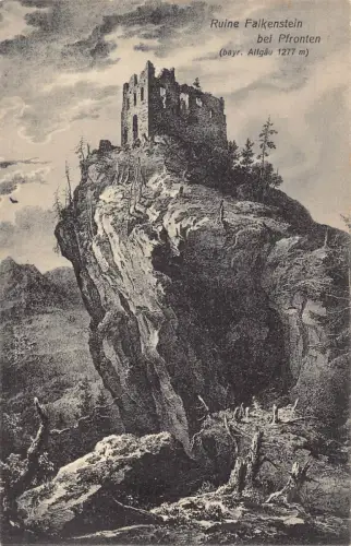Deutschland Ruine Falkenstein Bei Pfronten Ruine Vintage Postkarte C446