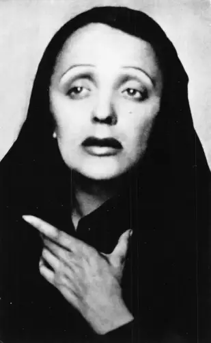 Französische Musikerin Sängerin Edith Piaf Portrait Marseille Vintage Postkarte C447