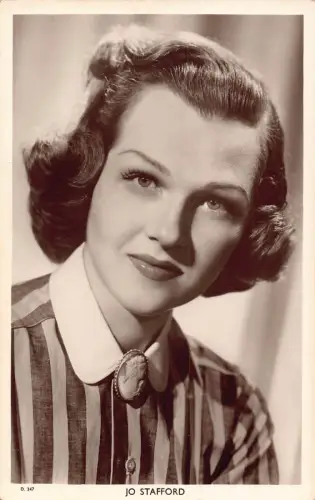 Amerikanischer Sänger Portrait Jo Stafford RPPC Vintage Postkarte C447