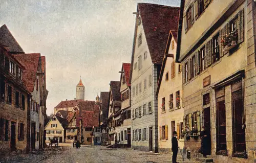 B198 Deutschland Dinkelsbühl Untere Schmiedgasse mit Kapuziner Kloster AK