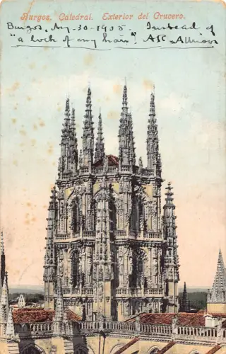 B195 Spanien 1905 Burgos Catedral Exterior del Crucero Kathedrale Postkarte