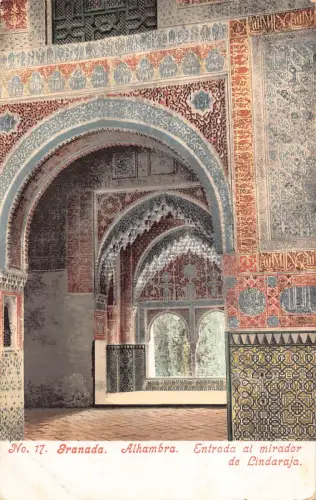 B195 Spanien Granada Alhambra Entrada al Mirador de Lindaraja AK