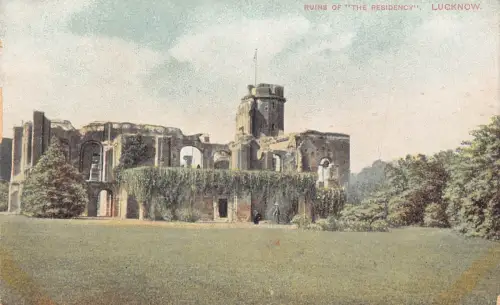 B205 Indien Ruinen der Residenz Lucknow Vintage Postkarte
