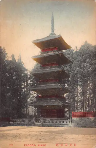 B202 Japan Pagode Nikko Vintage Postkarte