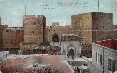 B205 Israel Jerusalem Davidturm Vintage Postkarte
