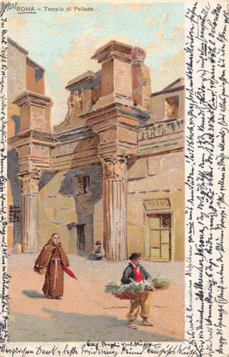 Deutschland 1903 Roma Rom Tempio di Pallade Tempel Vintage Postkarte B996