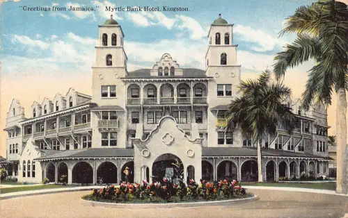 A927 Grüße aus Jamaika Myrtle Bank Hotel Kingston Vintage Postkarte