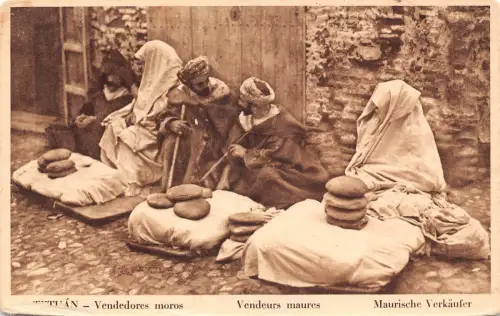 A929 Marokko Tetuan Vendores Moros Brotverkäufer Vintage Postkarte